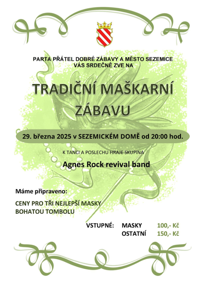 Model.Name: 2025 03 29 Sezemice Maškarní Zábava Plakát