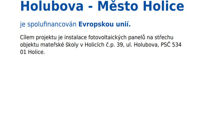 Zobrazit obrázek: Fotovoltaika MS Holubova