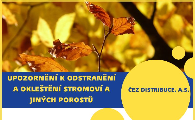 ČEZ Distribuce, a.s. : Upozornění k odstranění a okleštění stromoví a jiných porostů