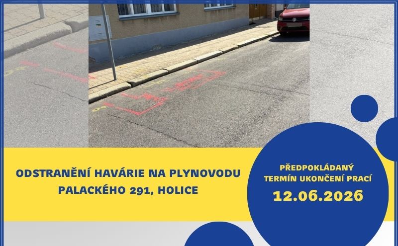 Odstranění havárie na plynovodu – Palackého č.p. 291